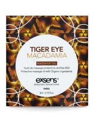 Защитное массажное масло с тигровым глазом exsens tiger eye macadamia, 3 мл.