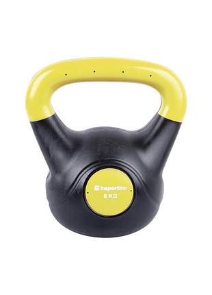 Гиря insportline vin-bell dark 9 кг 12 кг, чорно-блакитний, вініл 10 кг, черно-желтый, пластик