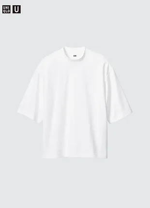 Футболка uniqlo airism cotton oversized mock hore 469322