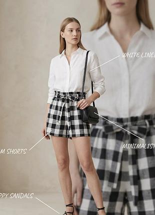 Стильні шортики в клітинку з паском primark