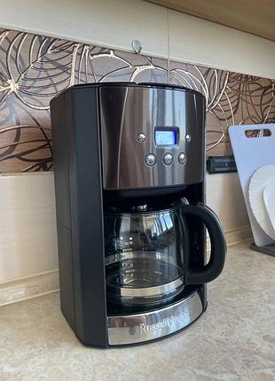 Капельная кофеварка russell hobbs matte black, 1000 вт, 1.8 литра.26160-56