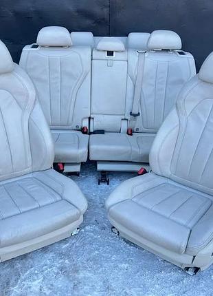 Комфортный салон сидения nappa на bmw x5 f15/x6 f16 бежевый