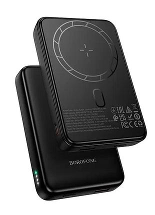 Павербанк borofone bj82a 10000mah magsafe, магнітний power bank pd20w + type-c, бездротова зарядка, чорний ft