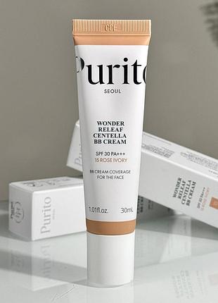 Bb-крем з екстрактом центелли purito seoul wonder releaf centella bb cream (15 rose ivory) 30 ml