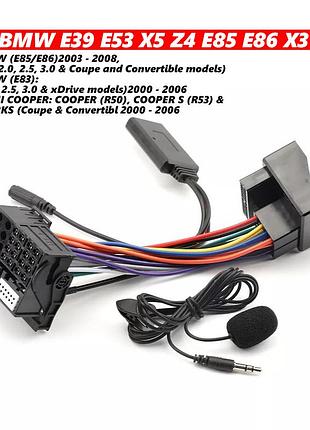 Bluetooth 5.0 aux адаптер autojierui (555) с микрофоном для штатной магнитолы bmw e39, e53 x5, x3 e83, z4 e85 e86, mini cooper r50