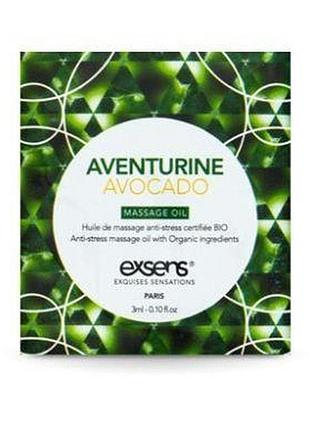 Анти-стресс массажное масло с авантюрином exsens aventurine avocado, 3 мл.