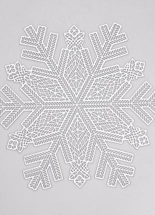 Килимок для сервірування столу snowflake 38 см срібло hp-36327-21