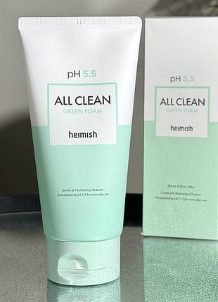 Успокаивающая пенка для умывания heimish all clean green foam 150 g
