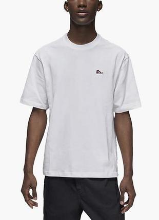 Чоловіча спортивна футболка, біла, jordan, nike, бавовна, розмір xl