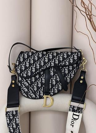 Сумка седло для девушки через плечо женская текстильная сумка седло christian dior брендовая городская сумочка кристиан диор