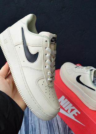 Nike air force lf‐1 бежевые черные женские кожаные топ кроссовки размер 41/26см