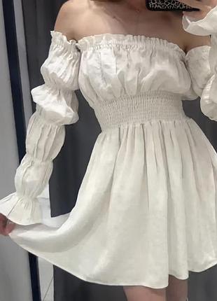 Лляне плаття міні fashionista