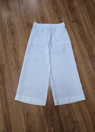 Льняные широкие брюки. john lewis. pure linen.