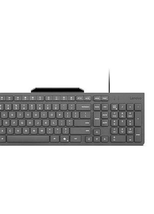 Комплект клавиатуры и мыши lenovo 310 wired combo ua gray проводной usb-a 104 клавиши 2000 dpi для пк и ноутбука (gx31r09776)
