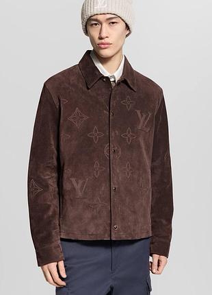 Чоловіча куртка сорочка з натуральної замші louis vuitton