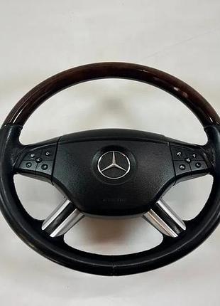 Руль с деревом дорестайл на mercedes ml w164/gl x164 черный с подушкой