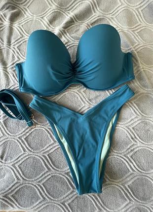 Купальник, жіночий  victoria secret, блакитного кольору, розмір 75f