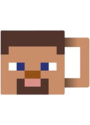 Уцінка! прим'ята коробка! кружка-кухоль майнкрафт minecraft steve стів коричнева