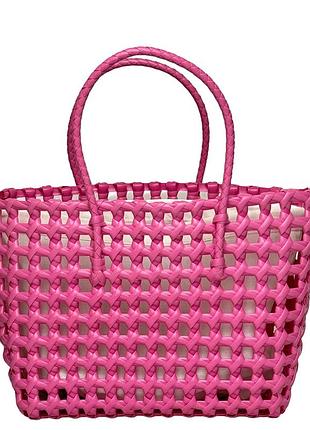 Сумка з короткими ручками пластмаса рожевий арт.1805 rosered (54)
