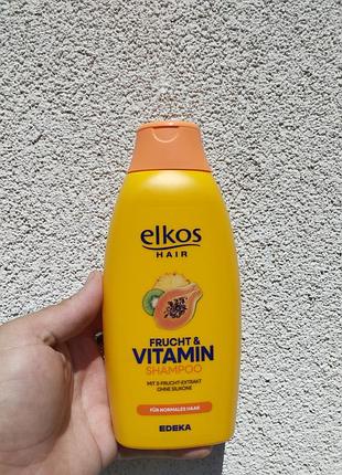 Шампунь elkos frucht & vitamin 500 мл для нормального волосся з фруктами та вітамінами
