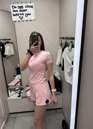 Спортивний костюм з шортами , рожевий костюм, костюм reebok