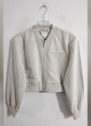 Куртка-бомбер зі льном hennes and mauritz handm hm