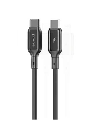 Кабель charge\otg proove flex metal type-c to type-c 100w 2.4a 1m black ccfm60002201