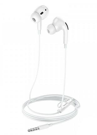 Наушники вакуумные проводные hoco m101 pro crystal sound wire-controlled earphones with microphone white white с микрофоном 3.5 мм