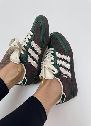 Жіночі кросівки adidas samba x notitle | green / brown premium