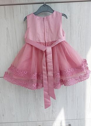 Розовое нарядное платье для девочки 6м pretty baby 6