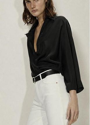 Шелковая рубашка блуза massimo dutti