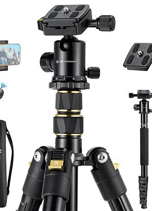 Профессиональный штатив-монопод для камеры, смартфона k&f concept tm2324 с пультом (высота 1,84м, груз.10кг) (kf09.007v1)