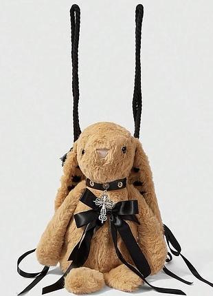 Унікальна готична сумка-рюкзак у формі плюшевого кролика 🐰🖤