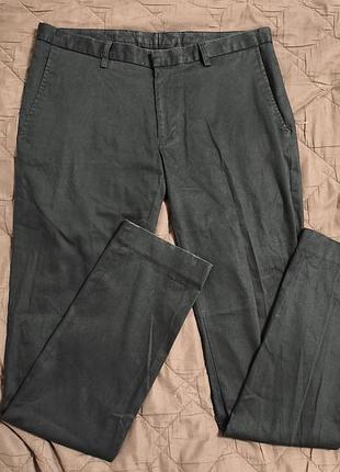 Черные мужские брюки скошенные topman ultra skinny