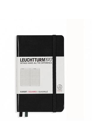 Блокнот leuchtturm1917 карманный, черный, клетка (318898)