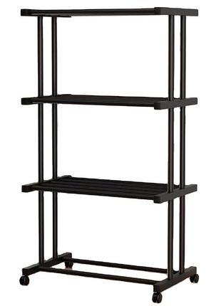 Етажерка стелаж металевий на коліщатках чотири яруси clothes drying rack 8041 155x80x40см