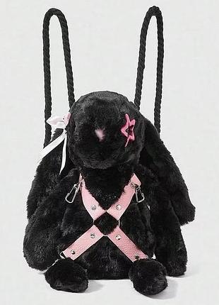 🐰 естетична сумка/  рюкзак чорний bunny gothic  jirai kei