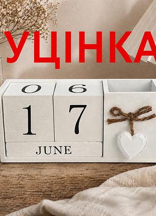 Уценка! вечный деревянный календарь-органайзер для дома и офиса