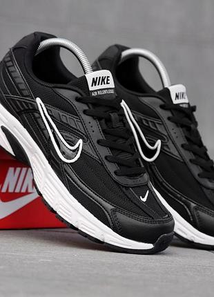 Кросівки чоловічі nike initiator чорно білі прогулянкові кроси із натуральної шкіри найк ініціатор шкіряне взуття на весну літо