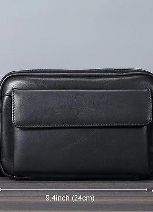 Шкіряний чоловічий месенджер, барсетка, сумка на плече leather collection (2030)