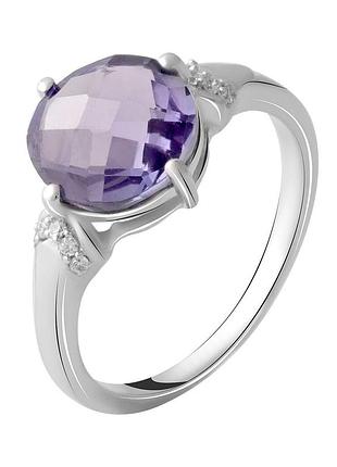 Кольцо серебряное родированное с александритом 5.295ct, 925 проба, 17 размер, вес 4.02г