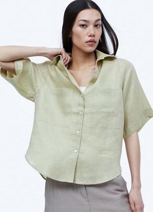 Льняная оверсайс-рубашка от h&amp;m