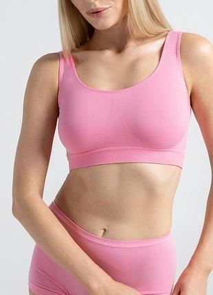 Безшовний топ на широких бретелях giulia tank top s/m pink-rosa pink