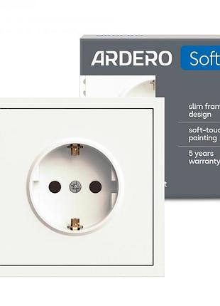 Розетка ardero er121-w soft 16а с заземлением белая