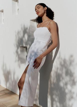 Сукня міді з вмістом льону від zara, розмір м❤️