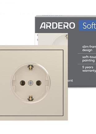 Розетка ardero er121-c soft 16а с заземлением шампань