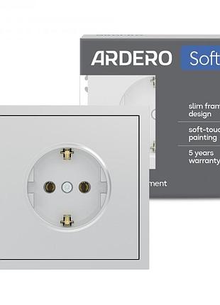 Розетка ardero er121-s soft 16а с заземлением серебро