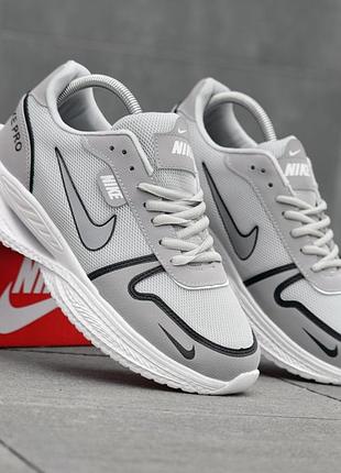 Кроссовки мужские nike pro свет серые универсальные кроссы на весну лето из сетки для мужчин найк про удобную брендовую обувь
