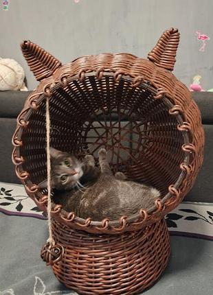 Котодомик из ротанга