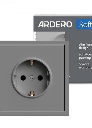 Розетка ardero er121-g soft 16а с заземлением серая
